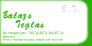 balazs teglas business card